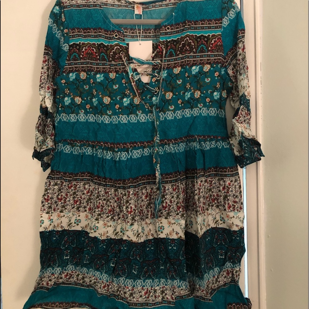 Indian-Print Tunic Top